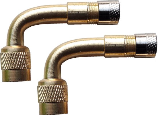 Extensions De Valve à 90° En Cuivre Nickelé - Lot De 2, Pour Voiture, Moto, Vélo, Scooter, étanches