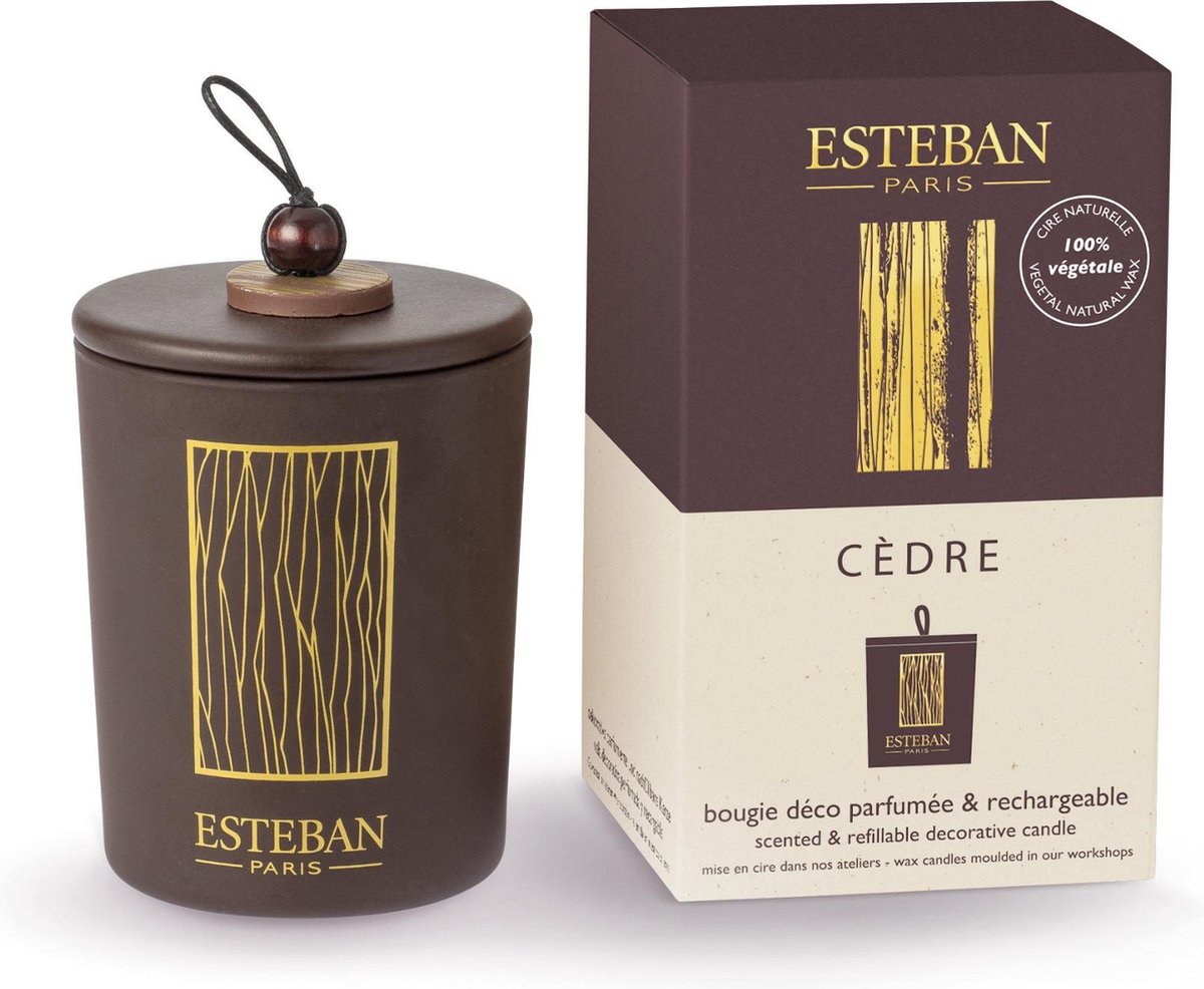 Esteban Classic Cèdre Geurkaars Decoratief 180gr Bruin