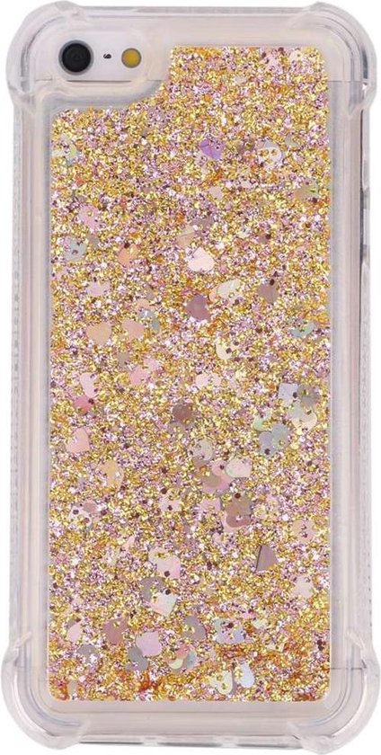 ergens sympathie in plaats daarvan Glitter hoesje voor Apple iPhone 5/5s/SE - goud | bol.com