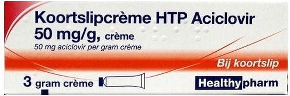 Goedkoopste Healthypharm Koortslipcrème HTTP Aciclovir 50 mg/g - 3 gram