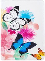 Shop4 - Geschikt voor iPad Pro 11 (2018) Hoes - Book Cover Kleurrijke Vlinders Wit
