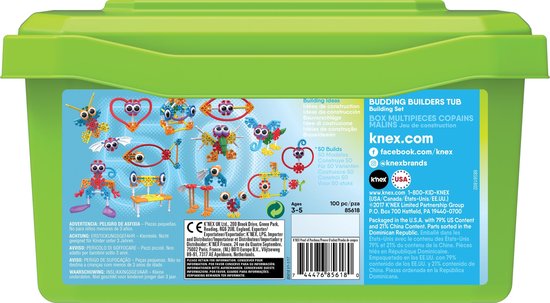 K'NEX Bouwset kid met opbergdoos 40,6 x 19,4 cm 100 stukjes
