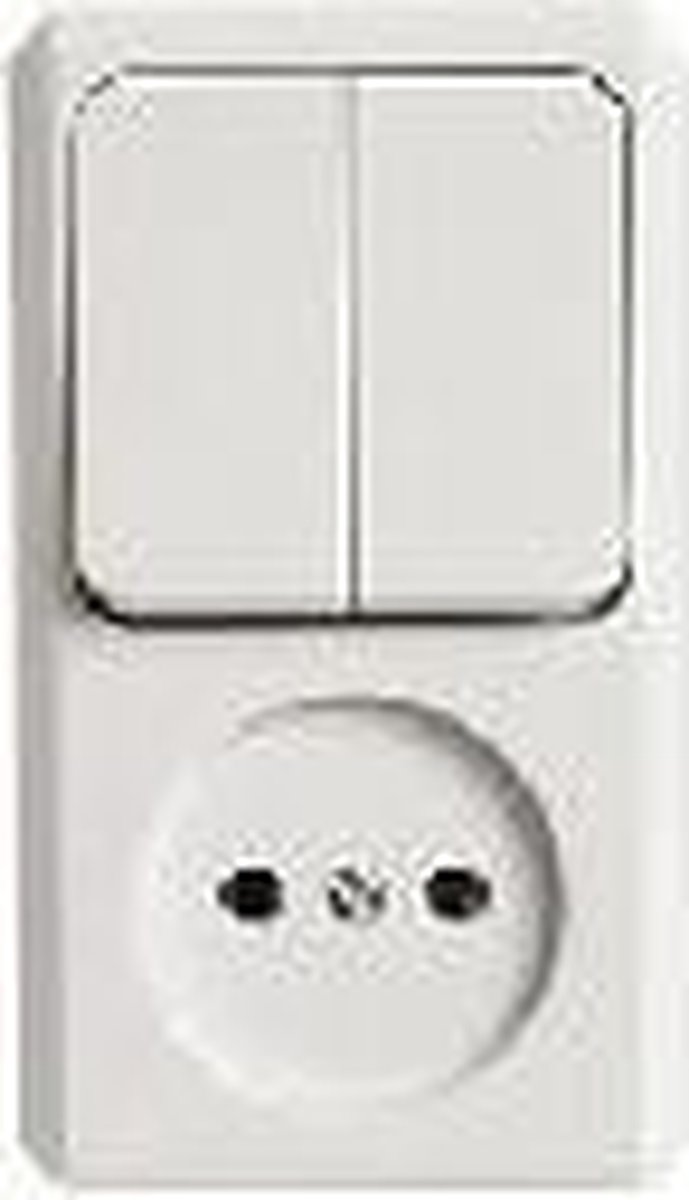 Schneider Electric Opbouw combi wandcontactdoos/serie Crème