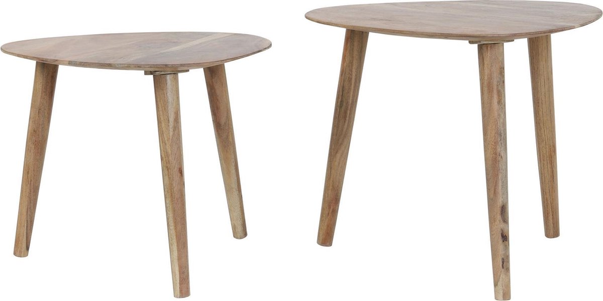 Bijzettafel Chasey - Hout - Ø44+Ø50cm - Modern,Scandinavisch,Retro
