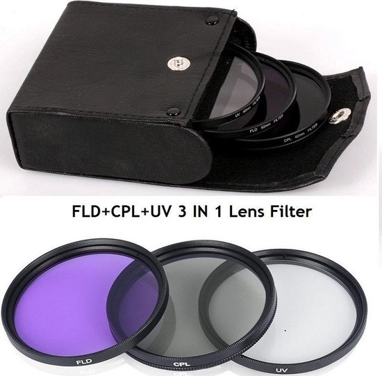 Camera Lens Filter Set 67MM - CPL/UV/FLD Magenta Filterset - Lensfilter Kit | bol.com