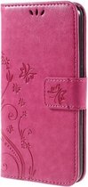 Bloemen Book Case - Samsung Galaxy S6 Hoesje - Roze