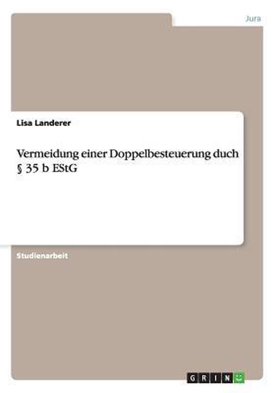Vermeidung Einer Doppelbesteuerung Duch 35 B Estg - cover