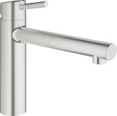 GROHE Concetto keukenmengkraan, medium uitloop met uittrekbare handdouche , draaibereik 100°, SuperSteel