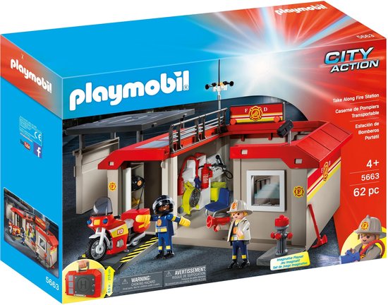 heden Verdraaiing koffer Playmobil City Action Meeneem brandweerkazerne - 5663 | bol.com
