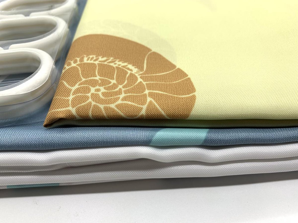 Sandesen® Douchegordijn kleurrijk met strand en oceaanpatroon 180x200cm