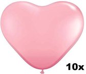 Hartjes ballonnen roze, 10 stuks, 28 cm