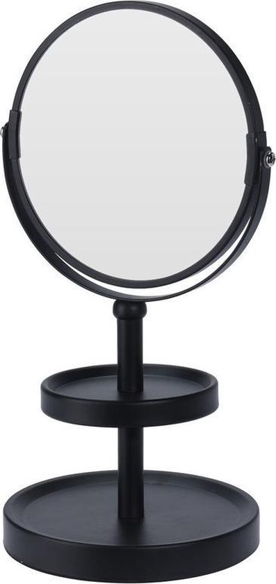 circulatie Tweet schelp Zwarte spiegel met sieraden plateau 25 cm - Make-up spiegels -  Tafelspiegels | bol.com