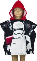 Star Wars Stormtrooper badcape/badponcho zwart/rood voor kinderen