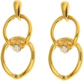 Behave® Dames oorbellen hangers goud-kleur rond 4 cm