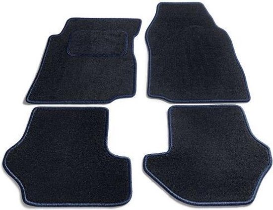 PK Automotive Complete Velours Automatten Zwart Met Donkerblauwe Rand Saab 9-3 1998-2003