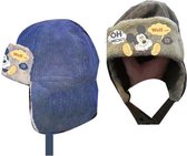 Mickey Mouse blauwe teddy muts maat 50 - met klep
