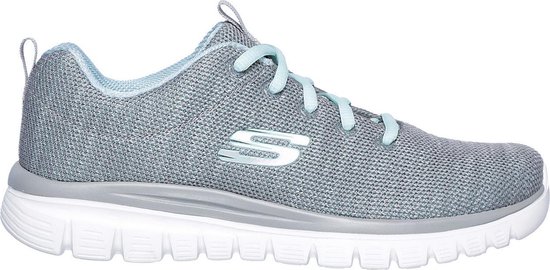 Foto: Skechers graceful twisted fortune maat 37 grijs mint dames sneakers