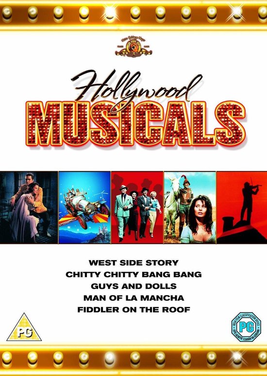 HOLLYWOOD MUSICAL   Westside Story+Chitty Chitty Bang Bang + Fiddler on the Roof + Man of La Mancha