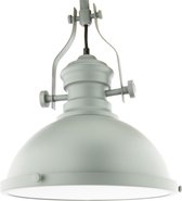 Vintage Brocante - Hanglamp - Met Glazen Diffuser - Ø 32 cm - Grijs