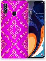 Geschikt voor Samsung Galaxy A60 Siliconen Hoesje Barok Roze