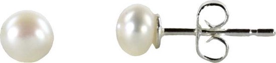 Zoetwater parel oorbellen Mi - oorknoppen - echte parels - sterling zilver (925) - wit