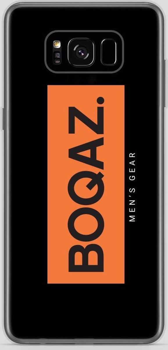 BOQAZ. Samsung Galaxy S8 Plus hoesje - Labelized Collection - Orange print BOQAZ