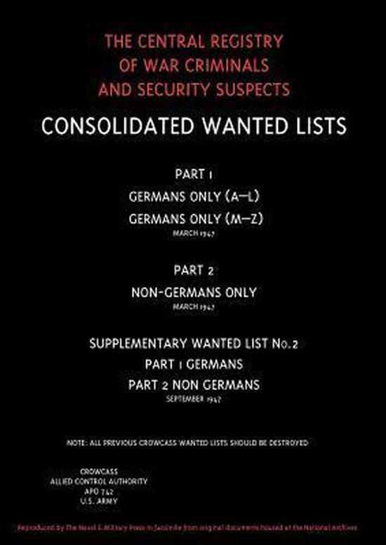 Foto: Crowcass central registry of war criminals and security suspects wanted lists