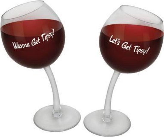 Tipsy wijn glazen 2 stuks | bol.com