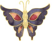 Behave® Broche vlinder paars emaille