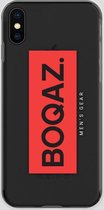 BOQAZ. iPhone X hoesje - Labelized Collection - Red print BOQAZ