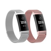 Gymston® Milanese bandjes - Fitbit Charge 3 - 2-pack - Small