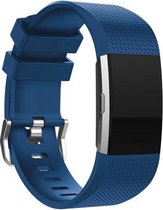 Classic Bandje Blauw geschikt voor FitBit Charge 2 – Siliconen Armband Blue - Small