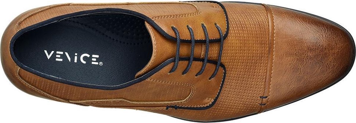 | Venice Heren Bruine geklede veterschoen Maat 41 Venice Zwarte geklede lak veterschoen Gratis Bezorgd