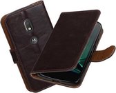 BestCases.nl Mocca Pull-Up PU booktype hoesje Motorola Moto G4 Play