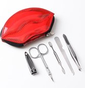 5-delige Manicure Set RVS - Red Lips - Nagels Pedicure