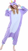 Paarse Unicorn Onesie voor volwassenen - Paarse Unicorn Kigurumi Pyjama - Maat L