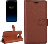 For Samsung Galaxy S8 Litchi structuur horizontaal Flip lederen hoesje met Magnetic Buckle & houder & Card Slots & Wallet (bruin)