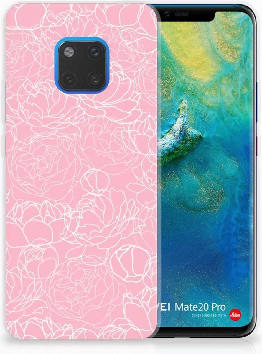Huawei Mate 20 Pro TPU Case White Flowers