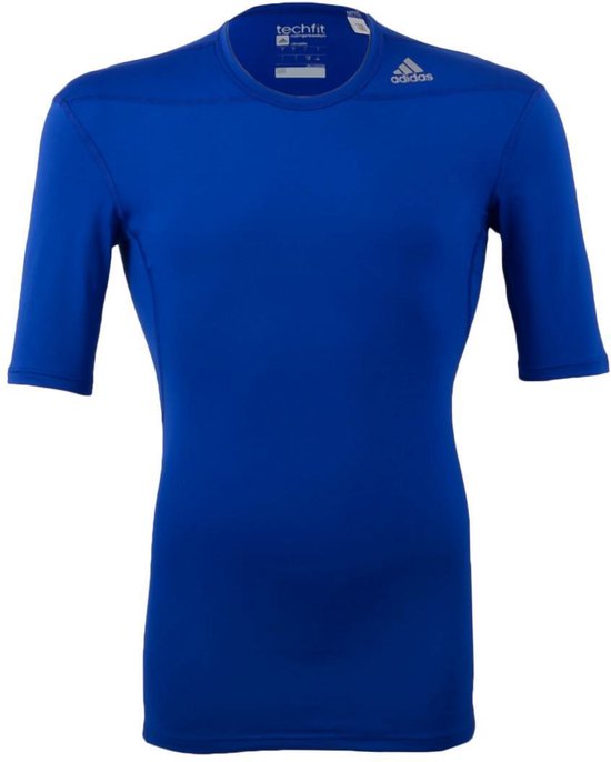 adidas TechFit Base - Sportshirt - Mannen - Maat XL - Blauw