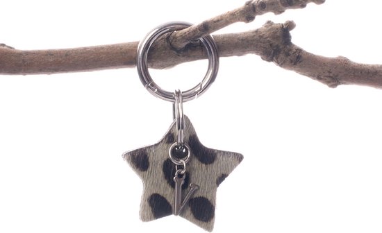 Porte-clés étoile avec lettre nom V.