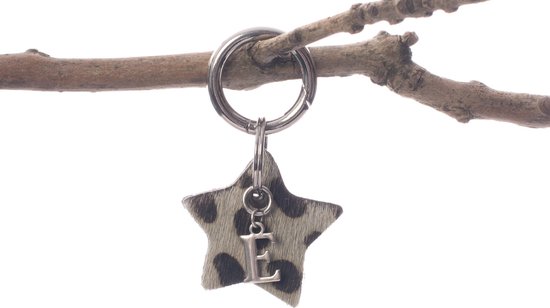 Porte-clés étoile avec lettre nom E.
