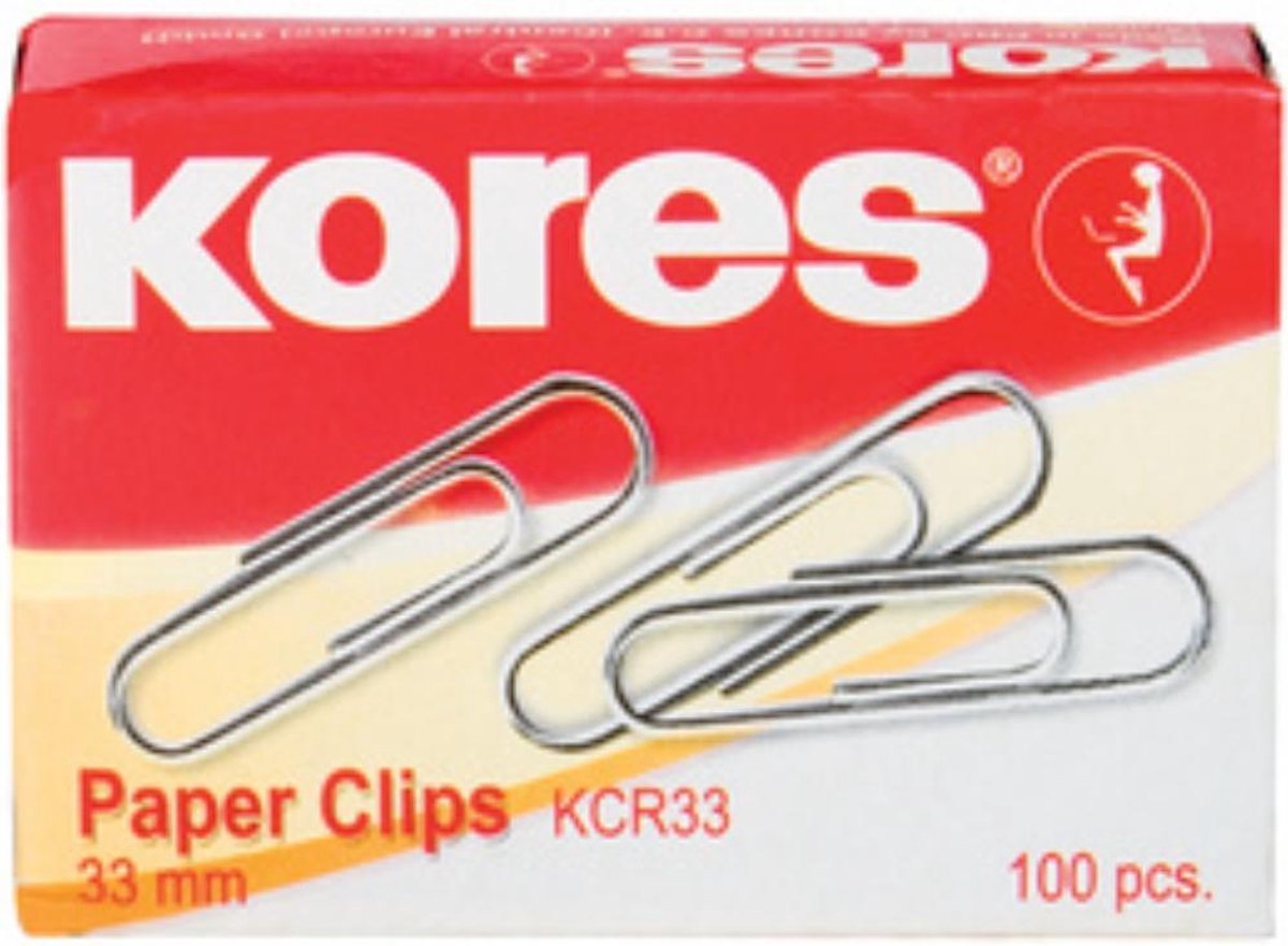 Kores B-BK43012 paperclip Metaal 1000 stuk(s) Zilver