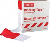 500 mtr - Ruban barrière rouge / blanc - boîte distributrice