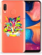 Geschikt voor Samsung Galaxy A20e TPU Hoesje Cat Color