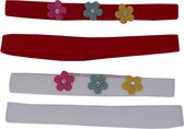 Jessidress Baby Haarband met kleine haarbloemen - Rood/Wit