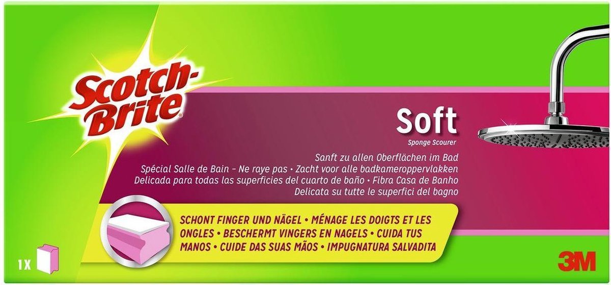 Scotch-Brite® Soft Nailsaver schuurspons, 1 stuk/pak