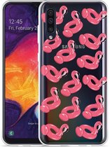 Galaxy A50 Hoesje Inflatable Flamingos - Designed by Cazy