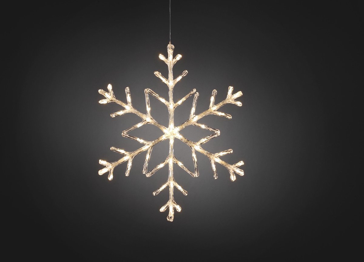 Konstsmide 4460 - Verlicht kerstfiguur - 60 lamps LED sneeuwvlok - 60 cm - 24V - voor buiten - warmwit