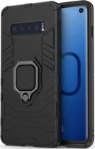 Luxe Extreem Stevige Armor Hoesje voor Samsung Galaxy S10 - Shockproof Case - Cover Zwart - Magneet - Magnetisch voor autohouder - met Kickstand