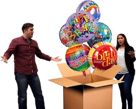 Goederen winkelwagen Knorrig 5 Gevulde Helium Ballonnen In Een Doos Verrassing Jongen | bol.com
